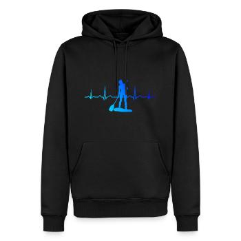 Damen Standup Paddling Standup Paddleboard - Männer Premium Bio Hoodie - Schwarz - Vorne - Nico (187cm)
