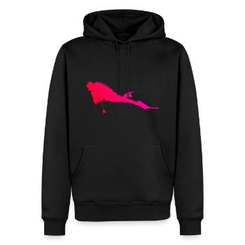 Plongée sous-marine Plongeuse Plongeuse Femmes Plongée libre - Sweat à capuche Premium bio Homme - noir - Devant - Nico (187cm)