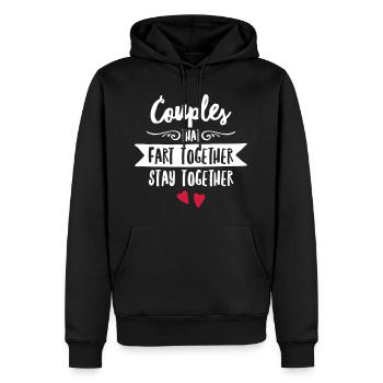 Couples That Fart Together Stay Together - Sweat à capuche Premium bio Homme - noir - Devant - Nico (187cm)