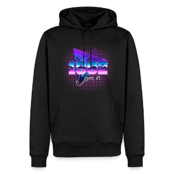 Retrowave Born in 1982 - Men’s Premium Organic Hoodie - black - Front - Nico (187cm)
