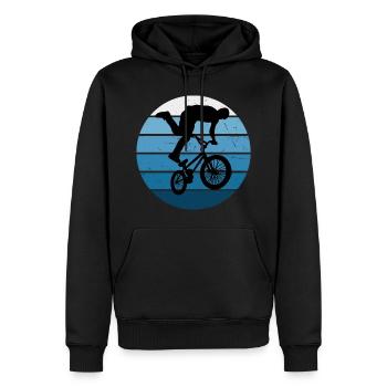 Vélo Hommes bmx Vélo Cyclisme bmx Femmes - Sweat à capuche Premium bio Homme - noir - Devant - Nico (187cm)