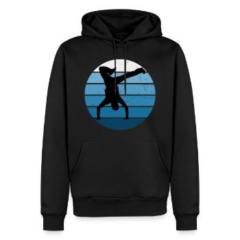 Bgirl Men Bboy Hiphop Hip Hop Break Dance - Sweat à capuche Premium bio Homme - noir - Devant - Nico (187cm)