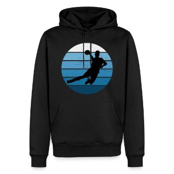 Joueuses de handball Jeux de handball Hommes Handball - Sweat à capuche Premium bio Homme - noir - Devant - Nico (187cm)