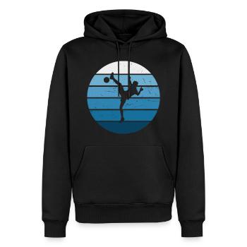 Damen Herren Futnet Spieler Fussballtennis - Männer Premium Bio Hoodie - Schwarz - Vorne - Nico (187cm)