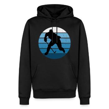 Joueur de hockey sur glace masculin Hockey sur glace féminin - Sweat à capuche Premium bio Homme - noir - Devant - Nico (187cm)