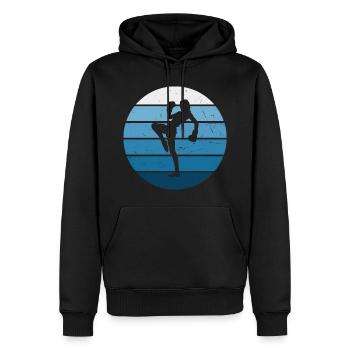 Kickboxing féminin Kickboxing masculin - Sweat à capuche Premium bio Homme - noir - Devant - Nico (187cm)