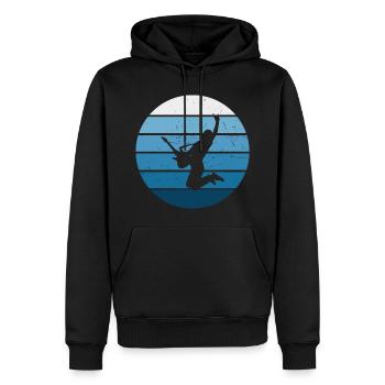 Femmes guitare classique guitare électrique guitariste - Sweat à capuche Premium bio Homme - noir - Devant - Nico (187cm)