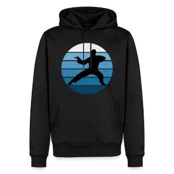 Arts Martiaux Femmes Kungfu Wushu Kung Fu Hommes - Sweat à capuche Premium bio Homme - noir - Devant - Nico (187cm)