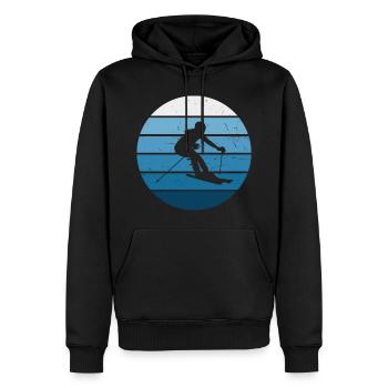 Ski Femmes Hommes Cascade Ski Sports d’hiver - Sweat à capuche Premium bio Homme - noir - Devant - Nico (187cm)