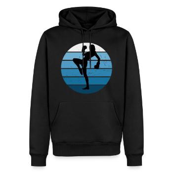 Boxe Kickboxing Kickboxing Hommes - Sweat à capuche Premium bio Homme - noir - Devant - Nico (187cm)