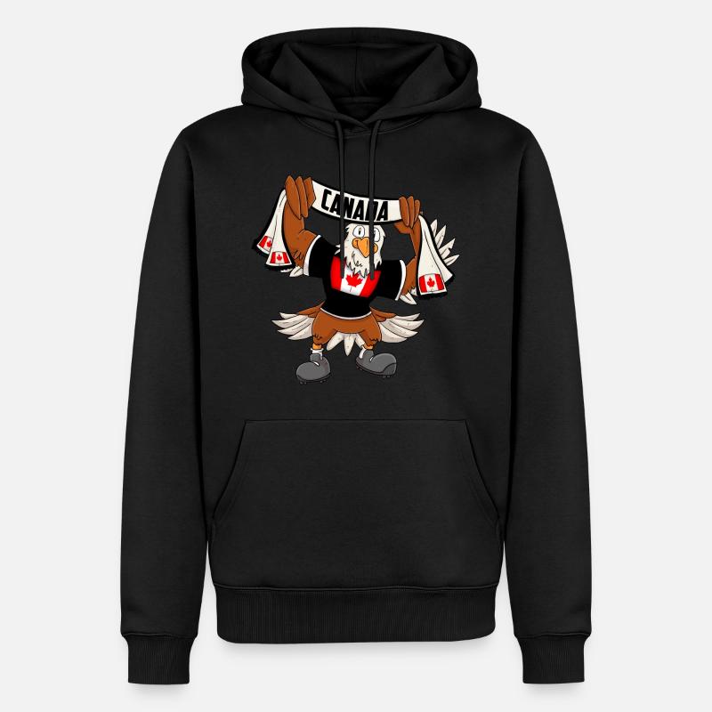 Aigle du Canada - Sweat à capuche Premium bio Homme - noir