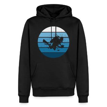 Diver Men's Scuba Diving Free Dive Diving - Men’s Premium Organic Hoodie - black - Front - Nico (187cm)