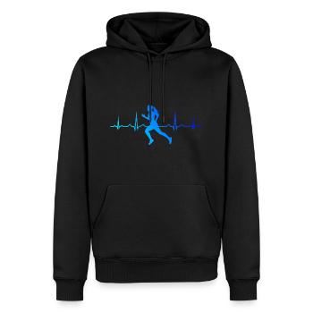 Course Féminine Course Jogging Jogging - Sweat à capuche Premium bio Homme - noir - Devant - Nico (187cm)