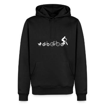Évolution du BMX - Sweat à capuche Premium bio Homme - noir - Devant - Nico (187cm)