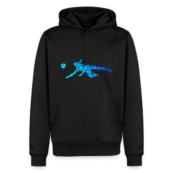 Joueuse de volley-ball volley-ball féminin - Sweat à capuche Premium bio Homme - noir - Devant - Nico (187cm)