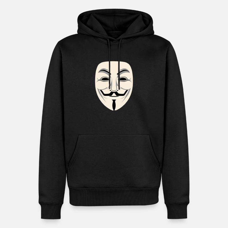 Anonymous Maske - Männer Premium Bio Hoodie - Schwarz