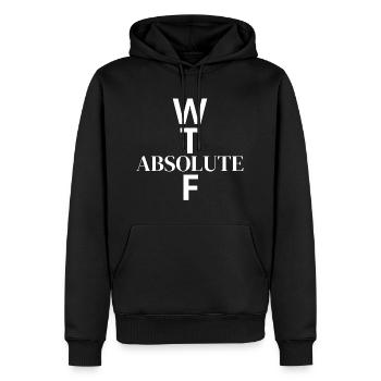 WTF - What The Absolute... - Men’s Premium Organic Hoodie - black - Front - Nico (187cm)