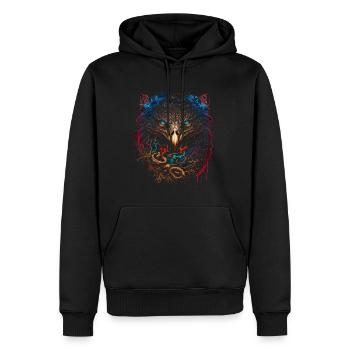 Adler | Adlerkopf | Eagle | 3D Effekt - Männer Premium Bio Hoodie - Schwarz - Vorne - Nico (187cm)