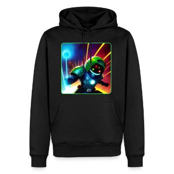 Cooler Weltraum Astronaut - Männer Premium Bio Hoodie - Schwarz - Vorne - Nico (187cm)