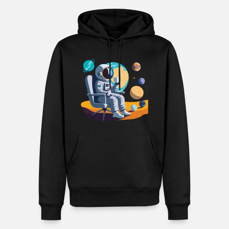 Pause-café interstellaire - Sweat à capuche Premium bio Homme - noir