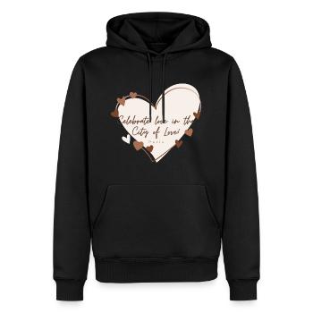 Feiern Sie die Liebe in der Stadt der Liebe - Männer Premium Bio Hoodie - Schwarz - Vorne - Nico (187cm)