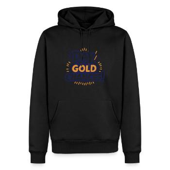 Une journée avec une chance d’or - Sweat à capuche Premium bio Homme - noir - Devant - Nico (187cm)