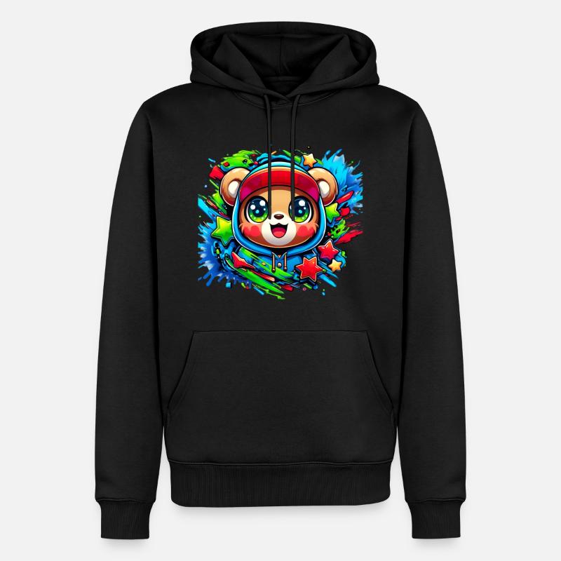 Graffiti bébé ourson - Sweat à capuche Premium bio Homme - noir