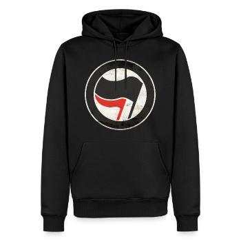 ANTIFA - Men’s Premium Organic Hoodie - black - Front - Nico (187cm)