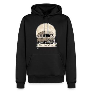 Vers la Lune - Sweat à capuche Premium bio Homme - noir - Devant - Nico (187cm)