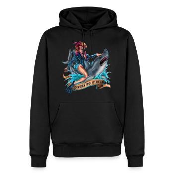 SPD - Tauchen - Divers do it deep - sexy Lady with - Männer Premium Bio Hoodie - Schwarz - Vorne - Nico (187cm)