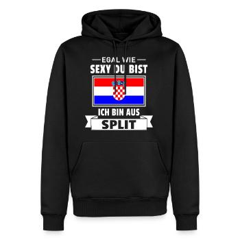 Sexy aus Split - Männer Premium Bio Hoodie - Schwarz - Vorne - Nico (187cm)
