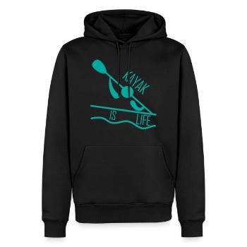 Kayak. Canoë Kayak. Amour Kayak. le kayak c'est la vie. - Sweat à capuche Premium bio Homme - noir - Devant - Nico (187cm)