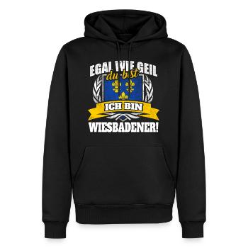 Wiesbadener Wiesbaden Hesse Hessen Geschenk - Männer Premium Bio Hoodie - Schwarz - Vorne - Nico (187cm)