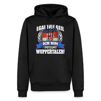 Wuppertaler Wuppertal Wuppertalerin Geschenk - Männer Premium Bio Hoodie - Schwarz - Vorne - Nico (187cm)