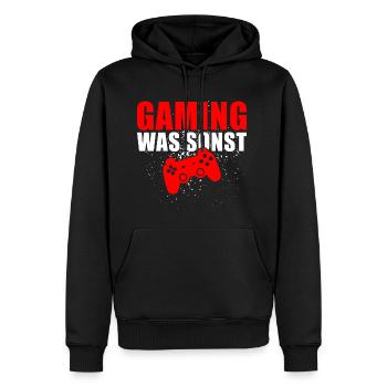 Gaming quoi d'autre - Sweat à capuche Premium bio Homme - noir - Devant - Nico (187cm)