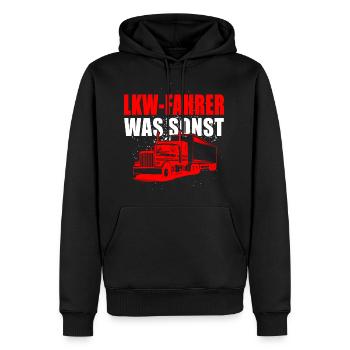 LKW Fahrer was sonst - Männer Premium Bio Hoodie - Schwarz - Vorne - Nico (187cm)