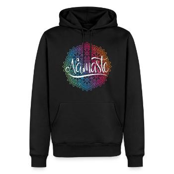 Namaste Mandala Yoga Meditation Liebe Entspannung Geschenke - Männer Premium Bio Hoodie - Schwarz - Vorne - Nico (187cm)