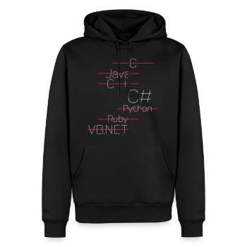 C# - C-Sharp / C Sharp - Men’s Premium Organic Hoodie - black - Front - Nico (187cm)
