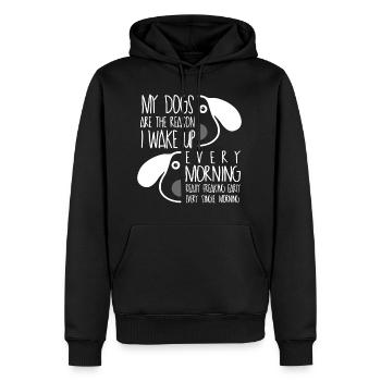 Chemise d'amoureux des chiens - Sweat à capuche Premium bio Homme - noir - Devant - Nico (187cm)