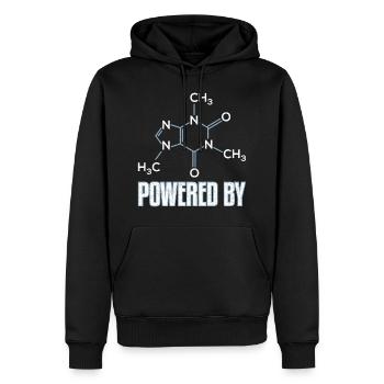 Powered By Caffeine Molecule Gift - Men’s Premium Organic Hoodie - black - Front - Nico (187cm)