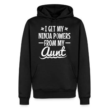 Ninja Power tante cadeau de naissance Marraine - Sweat à capuche Premium bio Homme - noir - Devant - Nico (187cm)