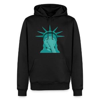 Facepalm Freiheitsstatue - Männer Premium Bio Hoodie - Schwarz - Vorne - Nico (187cm)