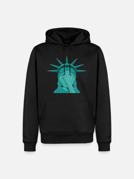 Facepalm Freiheitsstatue - Männer Premium Bio Hoodie - Schwarz