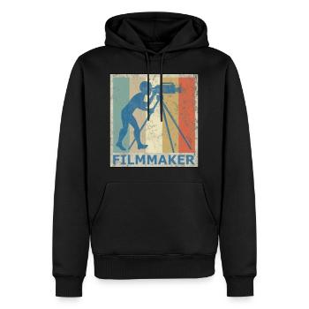 Retro Vintage Style Kamera Kameramann Film - Männer Premium Bio Hoodie - Schwarz - Vorne - Nico (187cm)