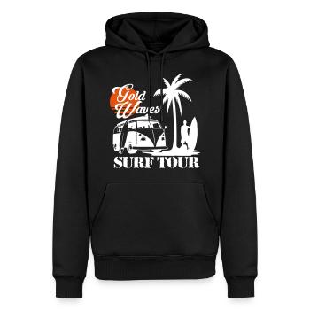gold waves surf tour - Männer Premium Bio Hoodie - Schwarz - Vorne - Nico (187cm)