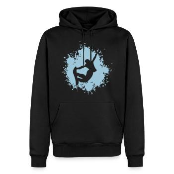 Springender Snowboarder Snowboardsprung - Männer Premium Bio Hoodie - Schwarz - Vorne - Nico (187cm)