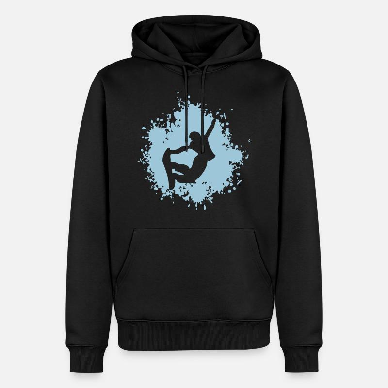 Springender Snowboarder Snowboardsprung - Männer Premium Bio Hoodie - Schwarz