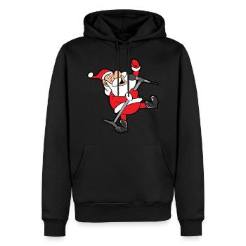 Lustiger Weihnachtsmann Santa Claus Weihnachten - Männer Premium Bio Hoodie - Schwarz - Vorne - Nico (187cm)