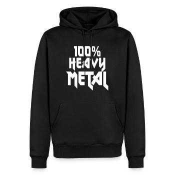 100 Heavy Metal Hard Rock - Sweat à capuche Premium bio Homme - noir - Devant - Nico (187cm)