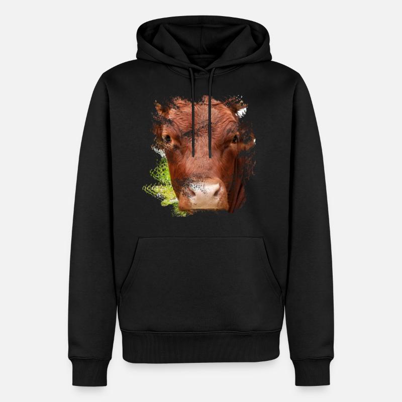 Das Pinzgauer Rind Vieh - Männer Premium Bio Hoodie - Schwarz